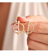 Altın Çivi Küpe İtaly Armoni 2.0 cm