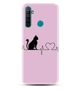 Realme 5i 5 Pro 6i 7 Pro 8 Kılıf Desemli Silikon Pink Cat Heart 1303