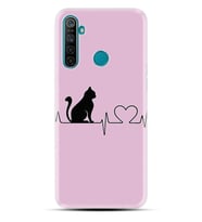 Realme 5i 5 Pro 6i 7 Pro 8 Kılıf Desemli Silikon Pink Cat Heart 1303