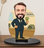 Kişiye Özel  Bankacı Tasarımlı  Karikatür Biblo 319