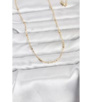 CM 14K Gold Renk Bar Zincir Model 60 cm Kadın Kolye - TJ-BKO10973