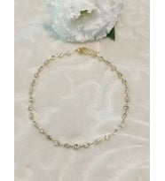 Altın Kaplama Taşlı İthal Choker Tasma Gümüş Kolye