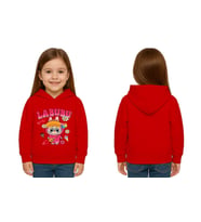 Unisex Baskılı Çocuk Swaetshirt Labubu Baskılı Kapüşonlu 3 İplik Şardonlu (Mavi)