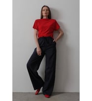 Beli Lastikli Bol Paça Pantolon - Lacivert