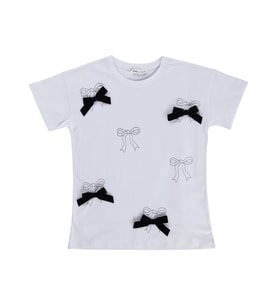 Civil Girls Fiyonklu 10-13 Yaş Tişört - Beyaz