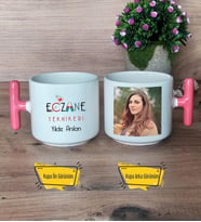 Eczane Teknikeri Kupa Bardak Fotoğraflı T Pembe Kulplu Eczacılar Günü Tıp Bayramı Hediyesi