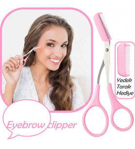 Eyebrow Clipper Kadın Kaş Kesme Makası Pratik Kaş Düzeltici Makası Kaş Düzeltici Makas Yedek Taraklı