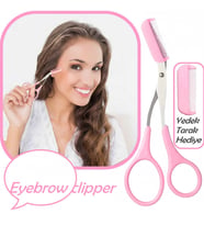 Eyebrow Clipper Kadın Kaş Kesme Makası Pratik Kaş Düzeltici Makası Kaş Düzeltici Makas Yedek Taraklı