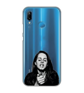 Huawei P20 Lite Uyumlu Lana Del Rey Desenli Şeffaf Telefon Kılıfı