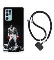 Oppo Reno 6 Kılıf Resimli Boyun Askılı İpli Desenli Silikon Muhammed Ali 1369
