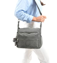 Çapraz Askılı Ultra Hafif Çok Cepli Bayan Omuz Çantası Gri (Model: 571-6A)