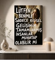 BK Gift Vintage Klasik Sanat Esprili Sözlü Dekoratif Kanvas Tablo - 24