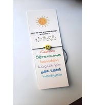 Okul Yaz Tatili Hediyesi - 10 Adet Ayraç ve Bileklik - Emoji Bileklik - 