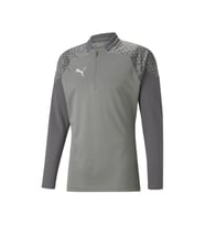 Puma Teamcup Training 1/4 Zip Top Erkek Futbol Uzun Kollu Antrenman Üstü 65798213 Gri