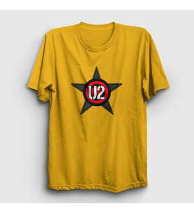 Presmono Unisex Sarı Star U2 T-Shirt 121120tt (Sarı)