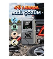 Taşınabilir Akü Takviye Cihazı 12000mAh Lastik Şişirme Kompresörü ve Powerbank