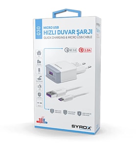 Syrox Syx-Q30 Micro 3A Quıck Hızlı Ev Şarj