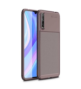 Huawei P smart S (Y8P) Kılıf Esnek Soft Karbon Tasarım Legion Serisi (Kahverengi)