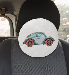 BK Gift Klasik Araç Tasarımlı Yuvarlak Araç Koltuk Yastığı-4