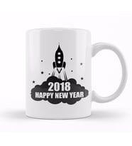 2018 Happy New Year Rocket Celebration Kupa Bardak Porselen