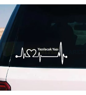 Kişiye Özel Kalp Nabız Atışı Ritim Cam Oto Sticker Etiket 1 Çift Kaliteli Folyo