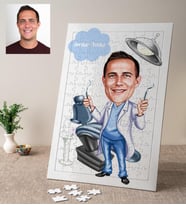 Karikatürlü Dişçi Kişiye Özel Puzzle