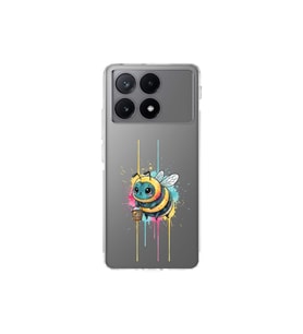 Poco X6 Pro ile uyumlu Splash arı tasarımlı şeffaf silikon kılıf