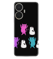 Realme C55 Kılıf Resimli Desenli Silikon Platinium Series Cat Dance 1824