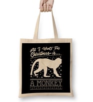 All I Want For Christmas Is A Monkey Knit Pattern Bez Çanta Uzun Saplı