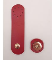 Angel Çanta Aksesuar 11x3 cm Kırmızı Gerçek Deri Yuva Model Çanta Kapağı Light Gold Metalli