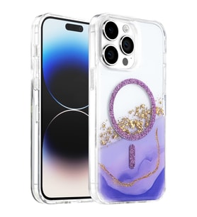 Onegif iPhone 14 Pro Max Lotus Simli Magsafe Kapak - Mor