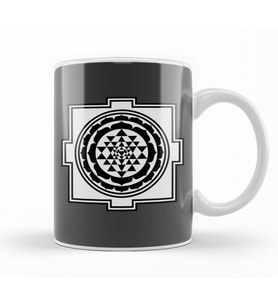 Hinduism Sri Yantra Kupa Bardak Porselen