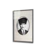 Miyrem Glasses Collection -A1^#  Siyah Atatürk Cam Dayanıklı Temperli Cam Tablo 4 mm (Çok Renkli)