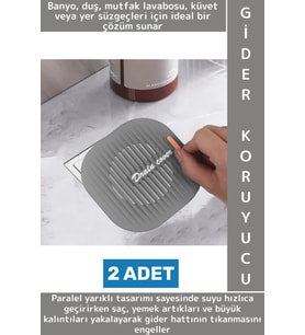 Hijyenik Mutfak Banyo Küvet Lavabo Pas Küf Tutmaz Süzgeçli Lavabo Gider Koruyucu Silikon Mat 2 Adet