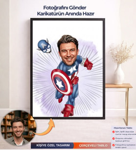 Kişiye Özel Süper Kahraman Karikatür Çerçeveli Tablo ,Kişiye Özel Çerçeveli Tablo,Kişiye Özel Hediye