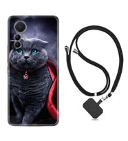 Xiaomi 12 Lite Kılıf Silikon Boyun Askılı İpli Desenli Silikon Super Cat 1666