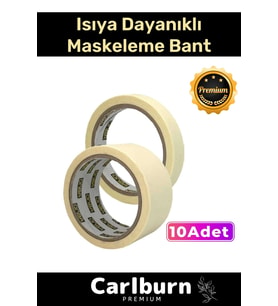 Isıya Dayanıklı Krep Kağıt Kolay Sökülebilen Kağıt 25mt Maskeleme Boya Badana Bandı - 10 Adet