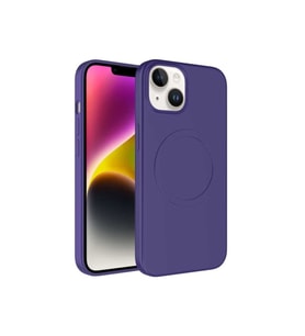 Apple iPhone 14 Plus Uyumlu Kılıf M-safe Wireless Şarj Özellikli Pastel Renk Silikon Zore Plas Kapak (Mürdüm)