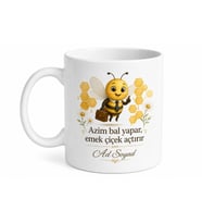 İsme Özel Çalışan Arı Memur Yazılı Kupa Bardak Hediye