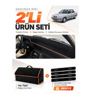 e-biz RENAULT 9 BROADWAY (1985-2000) Uyumlu Torpido + Tay Tüyü Çanta - Siyah-Kahverengi - RE003
