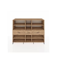 Kronos Dolap 9 Raflı 3 Çekmeceli  220x59x163 Çam-Çam