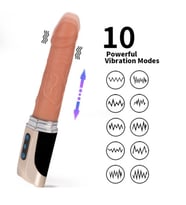 Süper Otomatik Damarlı Ileri Geri Hareketli 10 Farklı Titreşim Modlu Vibratör Penis
