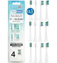 V Clean Sonic Soft Temizlik - Philips Sonicare Uyumlu 12 Adet Yedek Başlık