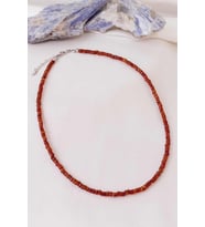 Akik Taşı Kolye ( 925 Ayar Gümüş Aparatlı ) (Kırmızı)