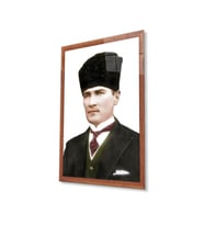 Atatürk Cam Tablo 4mm Dayanıklı Temperli Cam, Atatürk Glass Wall Art (Çok Renkli)