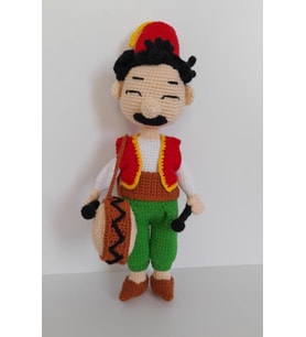 Davulcu Emmi Bebek Amigurumi Organik Oyuncak
