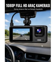 3 Kanallı Araç Kamerası – Full HD 1080P Kayıt, 2” Ekran, Park Gözetimi Desteği Yeni Nesil