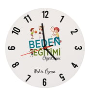 Beden Eğitimi Öğretmenlerine Özel Kişiselleştirilebilir Duvar Saati