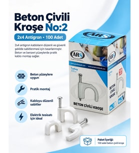 Beton Çivili Kroşe No:2 (2x4 Antigron) – 100 Adet