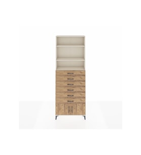 Arges Dolap 3 Raflı 6 Çekmeceli 2 Kapaklı 88x30x243 Aytaşı-Çam